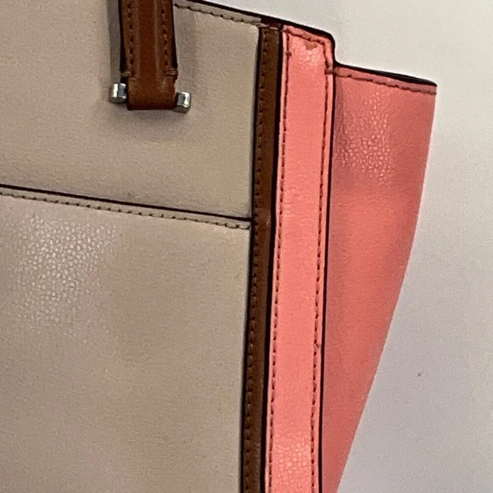 Kate Spade‎ New York Patterson Drive Colorblock Leather Handbag Peach/Tan/Brown